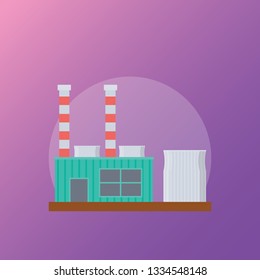 Flat icon of factory 