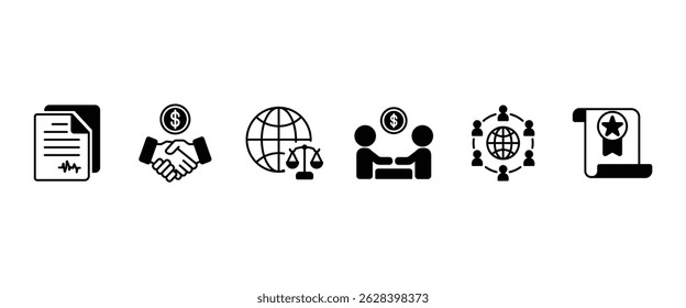 Flat icon of Fair Trade , Flat icons vector collection in transparent background. Business icon set. 