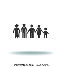 Familia de iconos plana. 