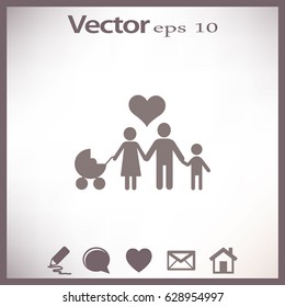 Familia de iconos plana. 