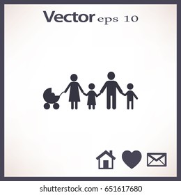 Flat icon family. 