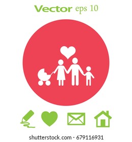 Familia de iconos plana. 
