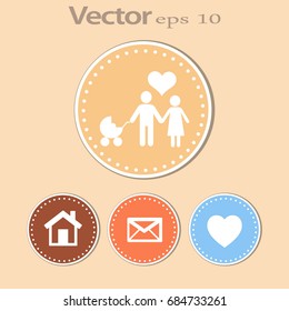 Flat icon family. 