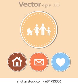 Flat icon family. 