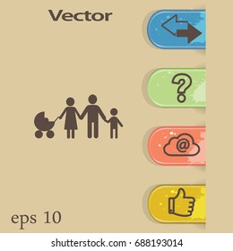 Familia de iconos plana. 