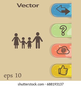 Flat icon family.