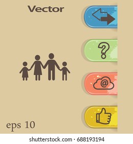 Flat icon family.
