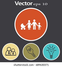 Flat icon family. 