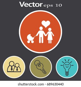 Flat icon family. 