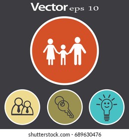 Familia de iconos plana.