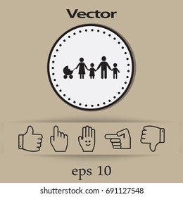 Flat icon family. 