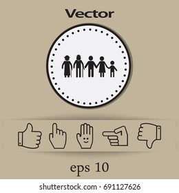 Flat icon family. 