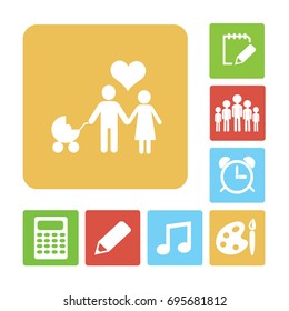 Familia de iconos plana. 