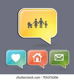 Flat icon family. 