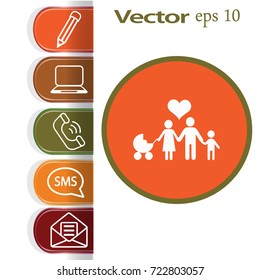 Flat icon family. 