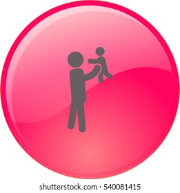 Flat icon family. Dad with a child.