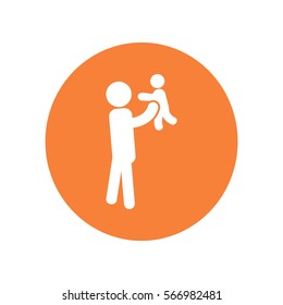 Flat icon family. Dad with a child.