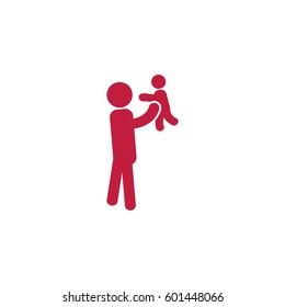 Flat icon family. Dad with a child.