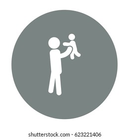 Flat icon family. Dad with a child.