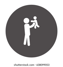 Flat icon family. Dad with a child.