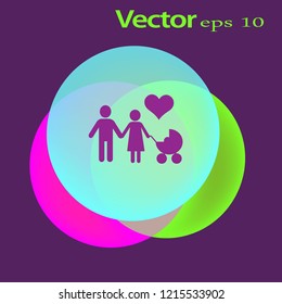 Flat icon family. Flat icon family. Husband and wife are kept each other's hands.