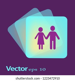Flat icon family. Flat icon family. Husband and wife are kept each other's hands.