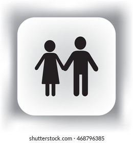 Flat icon family. Flat icon family. Husband and wife are kept each other's hands.