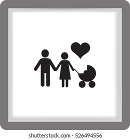 Flat icon family. Flat icon family. Husband and wife are kept each other's hands.