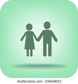Flat icon family. Flat icon family. Husband and wife are kept each other's hands.