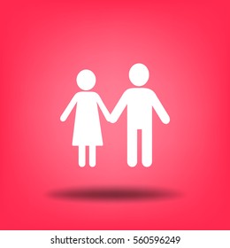 Flat icon family. Flat icon family. Husband and wife are kept each other's hands.