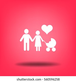 Flat icon family. Flat icon family. Husband and wife are kept each other's hands.