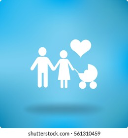 Flat icon family. Flat icon family. Husband and wife are kept each other's hands.