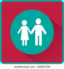 Flat icon family. Flat icon family. Husband and wife are kept each other's hands.