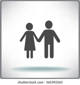 Flat icon family. Flat icon family. Husband and wife are kept each other's hands.