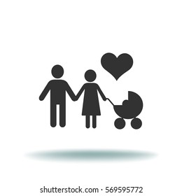 Flat icon family. Flat icon family. Husband and wife are kept each other's hands.