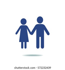 Flat icon family. Flat icon family. Husband and wife are kept each other's hands.