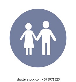 Flat icon family. Flat icon family. Husband and wife are kept each other's hands.