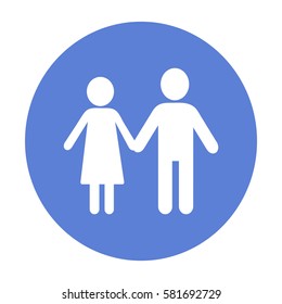 Flat icon family. Flat icon family. Husband and wife are kept each other's hands.