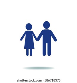 Flat icon family. Flat icon family. Husband and wife are kept each other's hands.