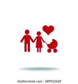 Flat icon family. Flat icon family. Husband and wife are kept each other's hands.