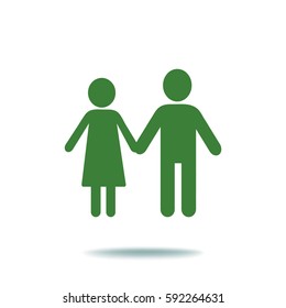 Flat icon family. Flat icon family. Husband and wife are kept each other's hands.