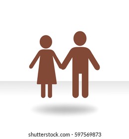 Flat icon family. Flat icon family. Husband and wife are kept each other's hands.