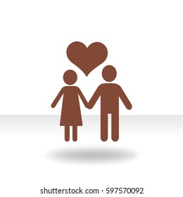 Flat icon family. Husband and wife are kept each other's hands.