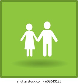 Flat icon family. Flat icon family. Husband and wife are kept each other's hands.