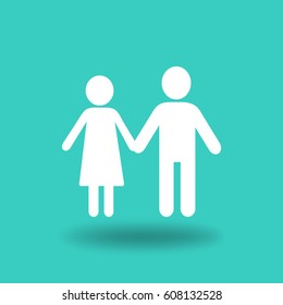 Flat icon family. Flat icon family. Husband and wife are kept each other's hands.
