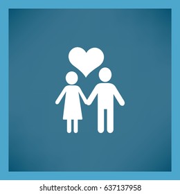 Flat icon family. Husband and wife are kept each other's hands.