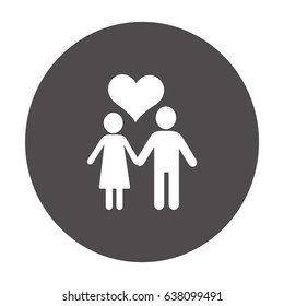 Flat icon family. Husband and wife are kept each other's hands.