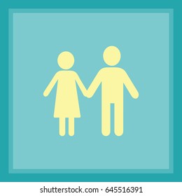 Flat icon family. Flat icon family. Husband and wife are kept each other's hands.