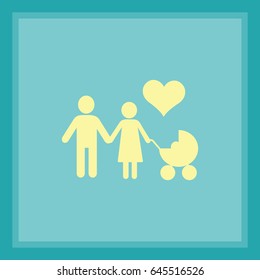 Flat icon family. Flat icon family. Husband and wife are kept each other's hands.