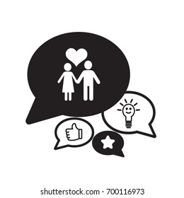 Flat icon family. Husband and wife are kept each other's hands.